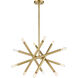 Mandelorian 12 Light 21 inch Aged Brass Sputnik Chandelier Ceiling Light