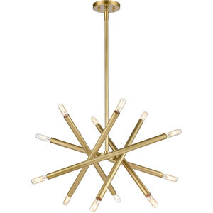 Mandelorian 12 Light 21 inch Aged Brass Sputnik Chandelier Ceiling Light