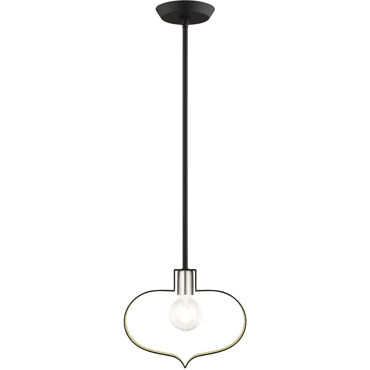 Meadowbrook 1 Light 12 inch Black with Brushed Nickel Accents Pendant Ceiling Light