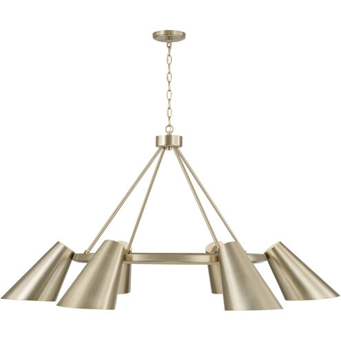 Leo 6 Light 48 inch Matte Brass Chandelier Ceiling Light