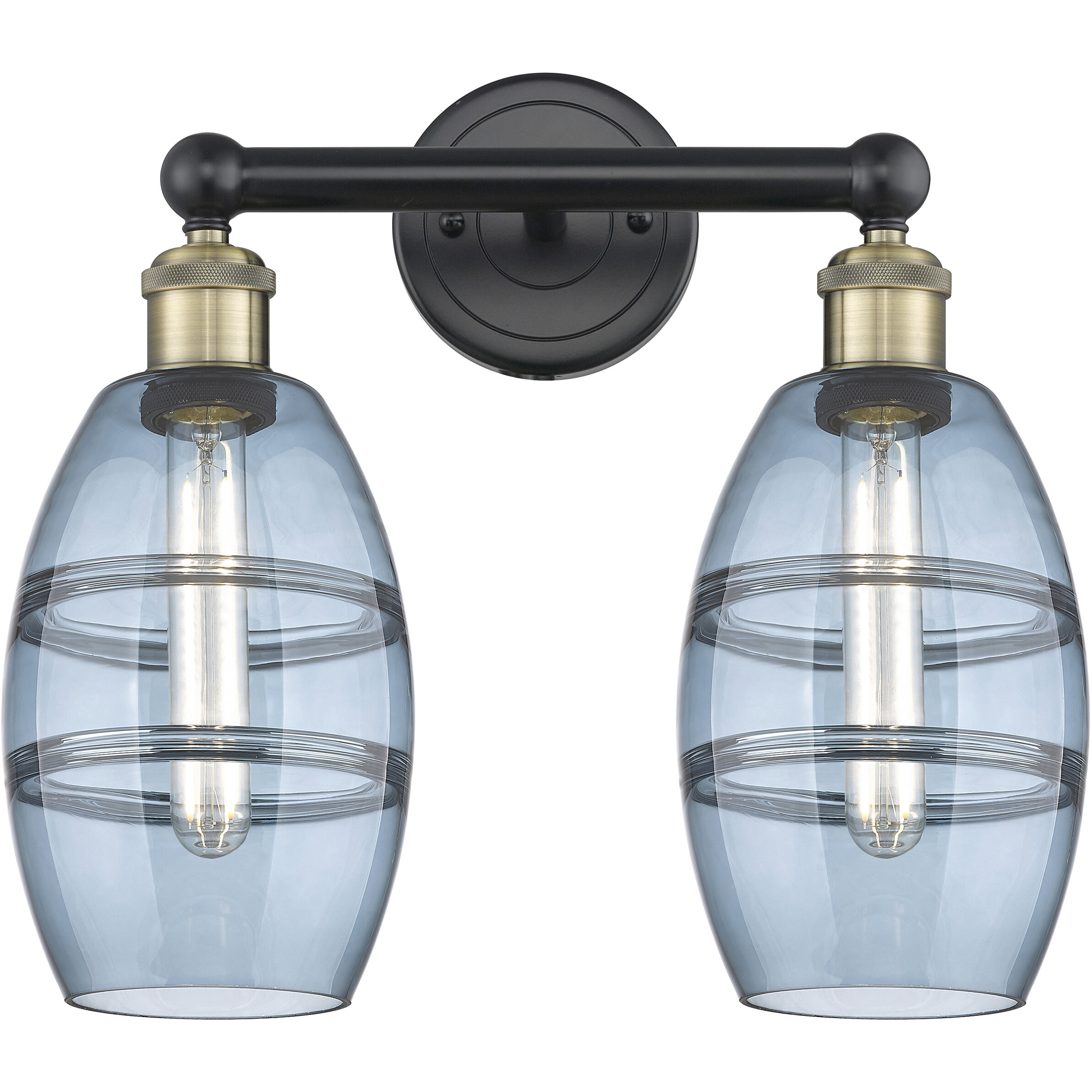 Edison Vaz 2 Light 14.88 inch Black Antique Brass Bath Vanity Light Wall Light