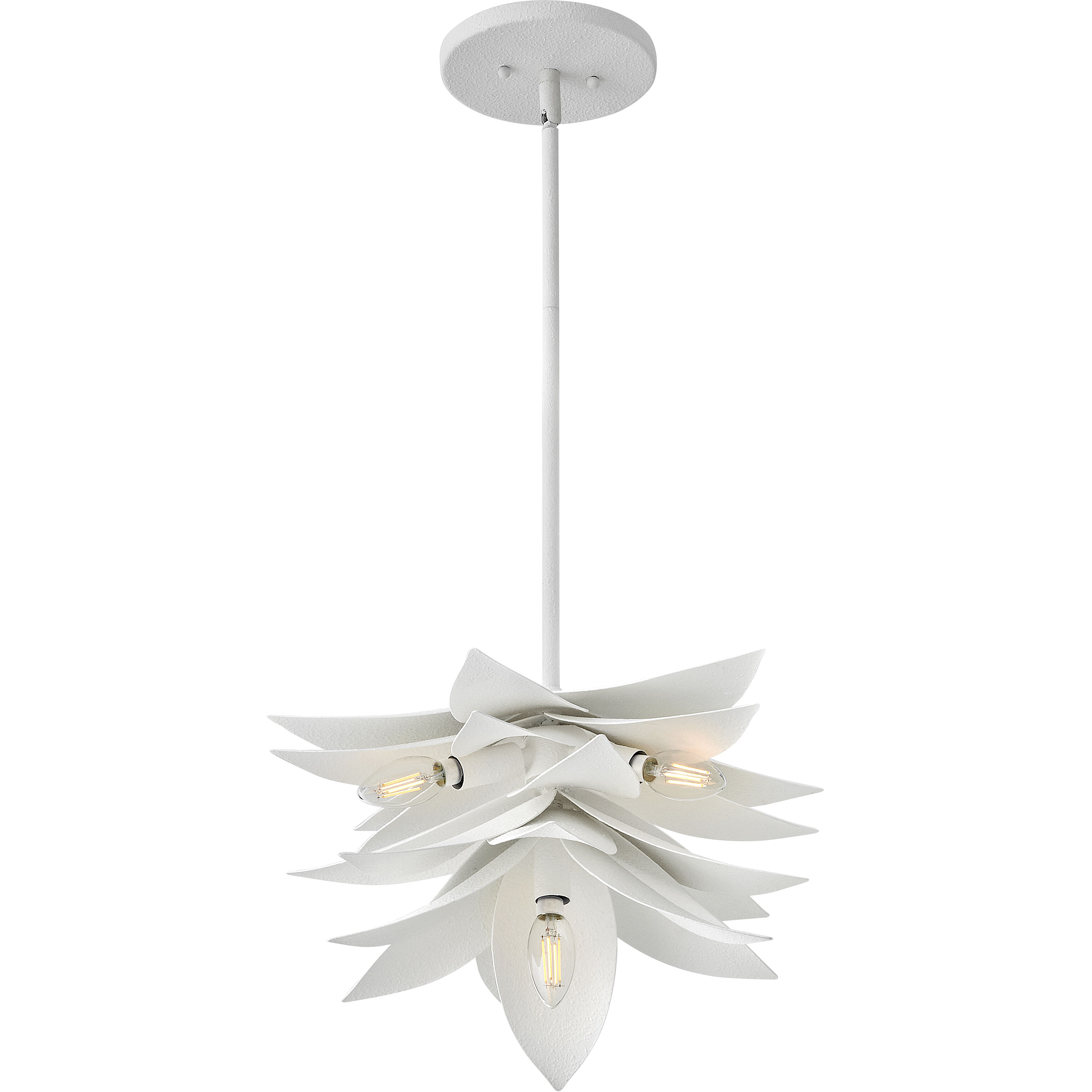 Agave LED 16 inch Textured Plaster Pendant Ceiling Light, Semi-Flush Mount