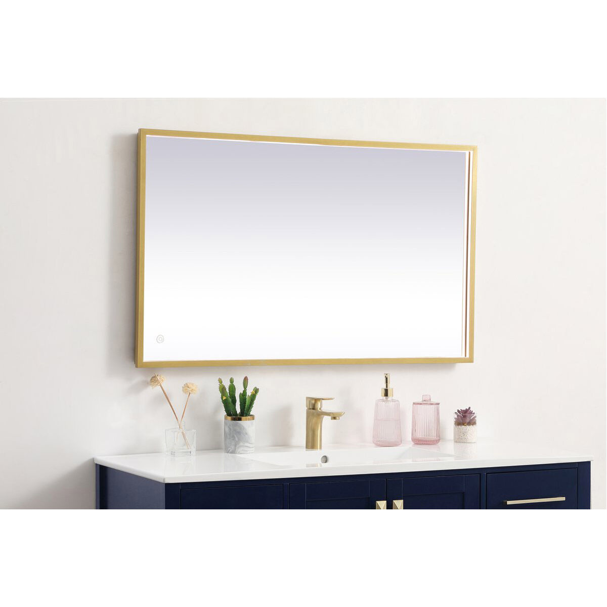 Pier 30 X 24 inch Brass LED Mirror