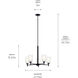 Shailene 5 Light 23.75 inch Black Chandelier Ceiling Light, Medium