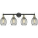 Eaton 4 Light 32.5 inch Black Antique Brass Bath Vanity Light Wall Light in Clear