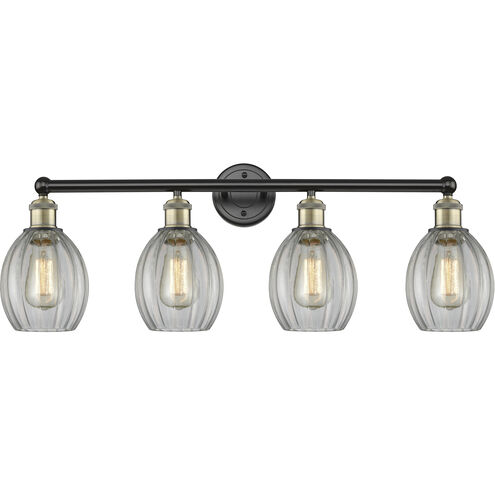 Eaton 4 Light 32.5 inch Black Antique Brass Bath Vanity Light Wall Light in Clear