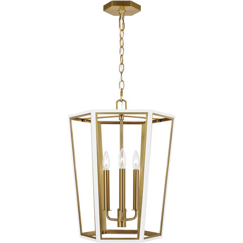 AH by Alexa Hampton Curt 3 Light 16 inch Matte White Lantern Chandelier Ceiling Light