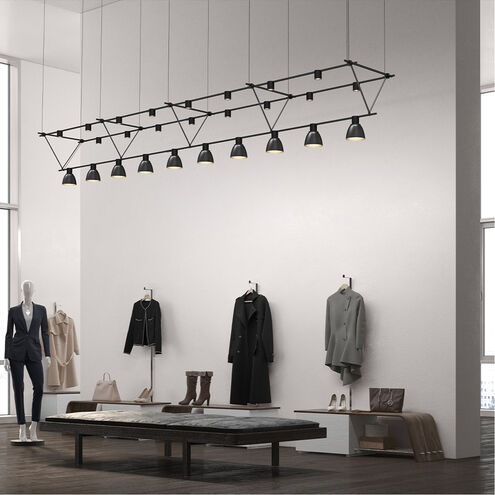Suspenders LED 170 inch Satin Black Suspension Ceiling Light 