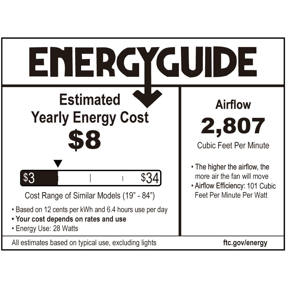 Pure 48 inch Flat White Ceiling Fan