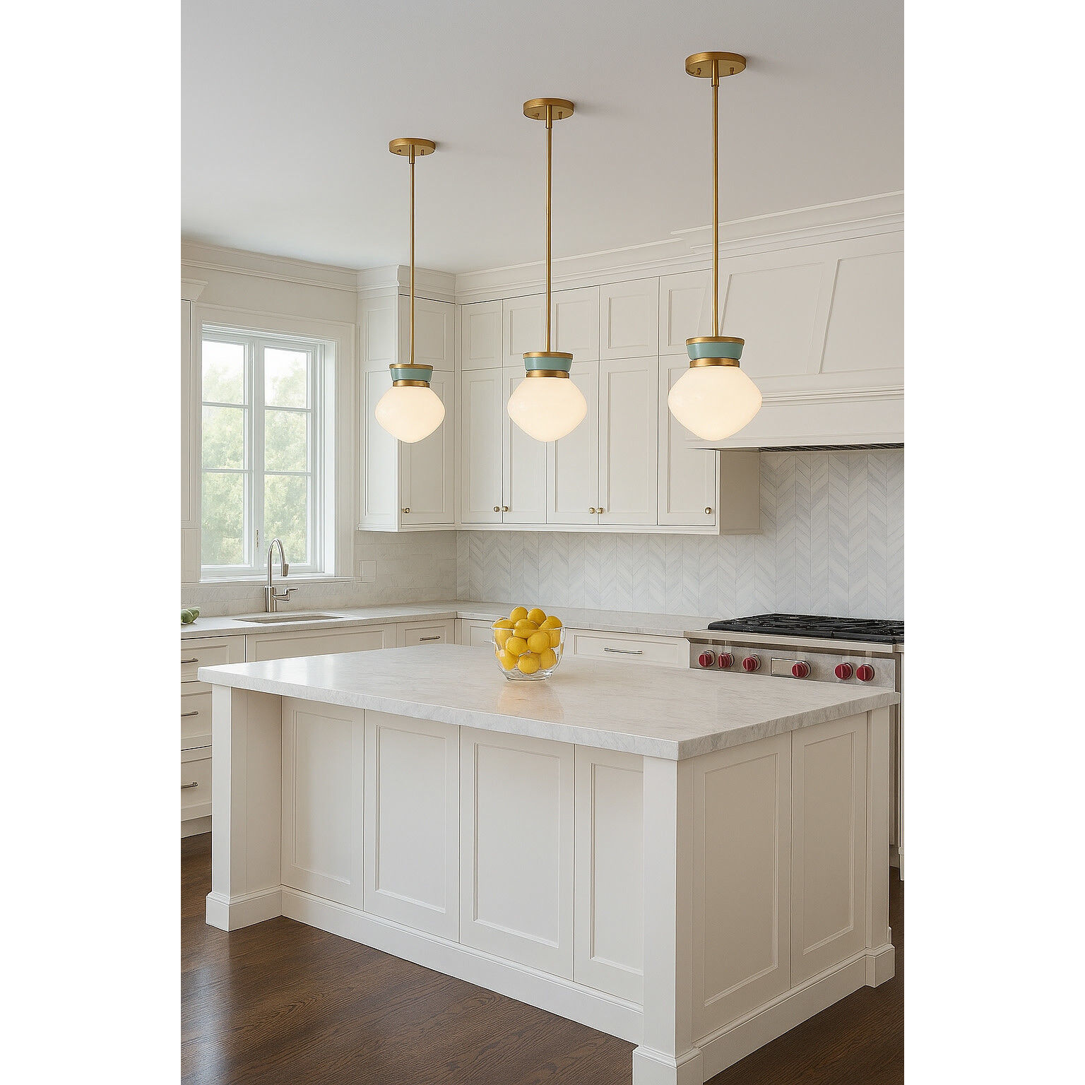 Lucy 1 Light 10 inch Lacquered Brass with Seafoam Pendant Ceiling Light