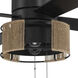 Kensey 52 inch Flat Black with Flat Black/Natural Oak Blades Fan