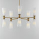 Krevat 10 Light 32 inch Black and Natural Aged Brass Chandelier Ceiling Light