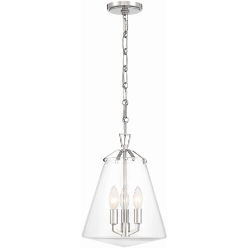 Voss 3 Light 11 inch Polished Nickel Mini Chandelier Ceiling Light