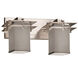 Textile LED 16.5 inch Brushed Nickel Bath Bar Wall Light, Square w/ Flat Rim