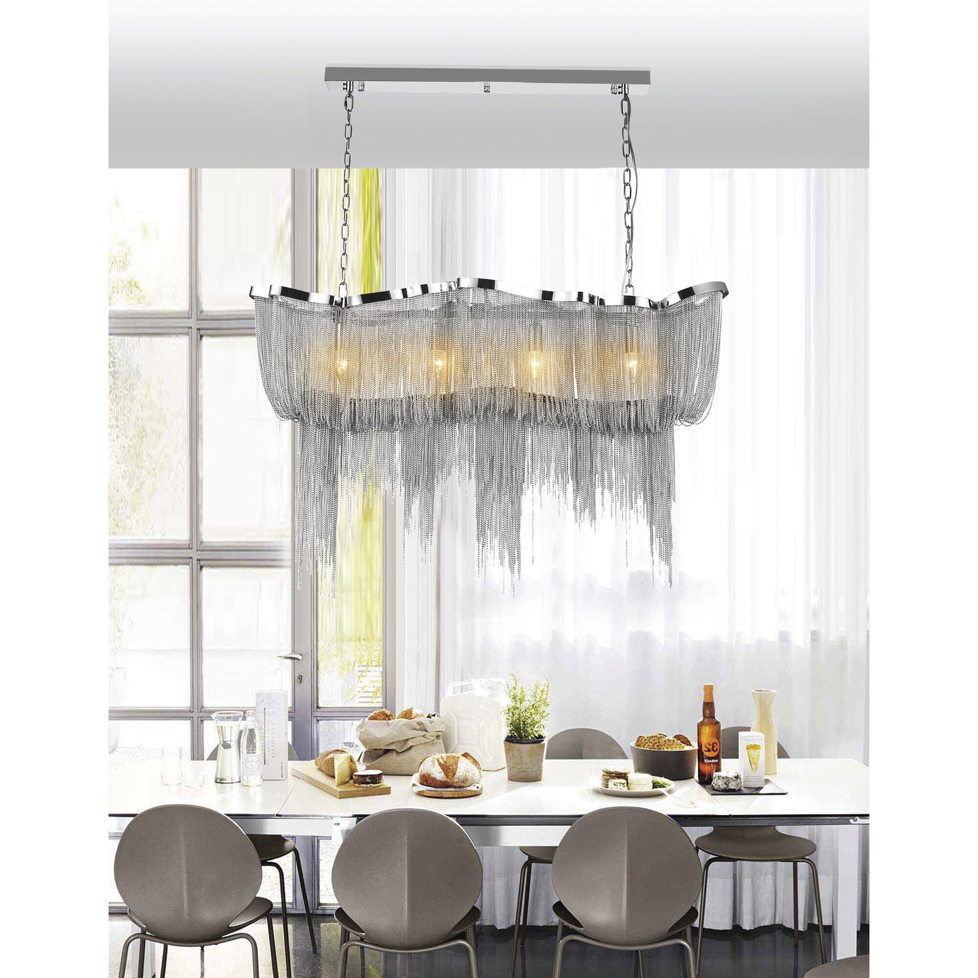 Secca 11 Light 40 inch Chrome Down Chandelier Ceiling Light