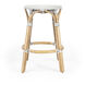 Tobias Rattan Round 24" Counter Stool in White and Gray Dot