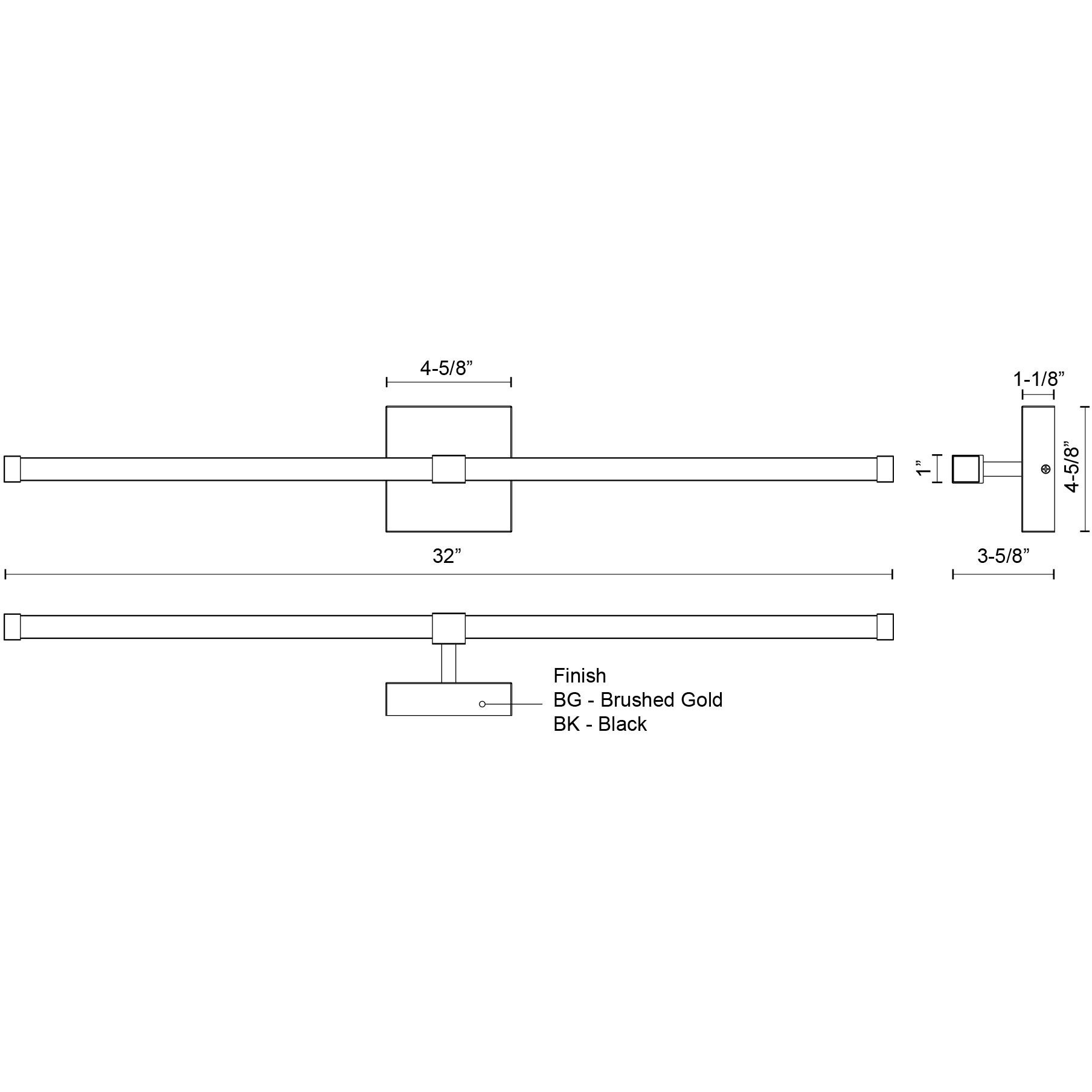 Blade Vanity Light Wall Light in Black
