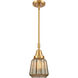 Franklin Restoration Chatham 1 Light 6 inch Satin Gold Mini Pendant Ceiling Light in Mercury Glass