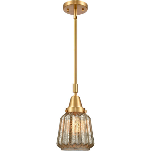 Franklin Restoration Chatham 1 Light 6 inch Satin Gold Mini Pendant Ceiling Light in Mercury Glass