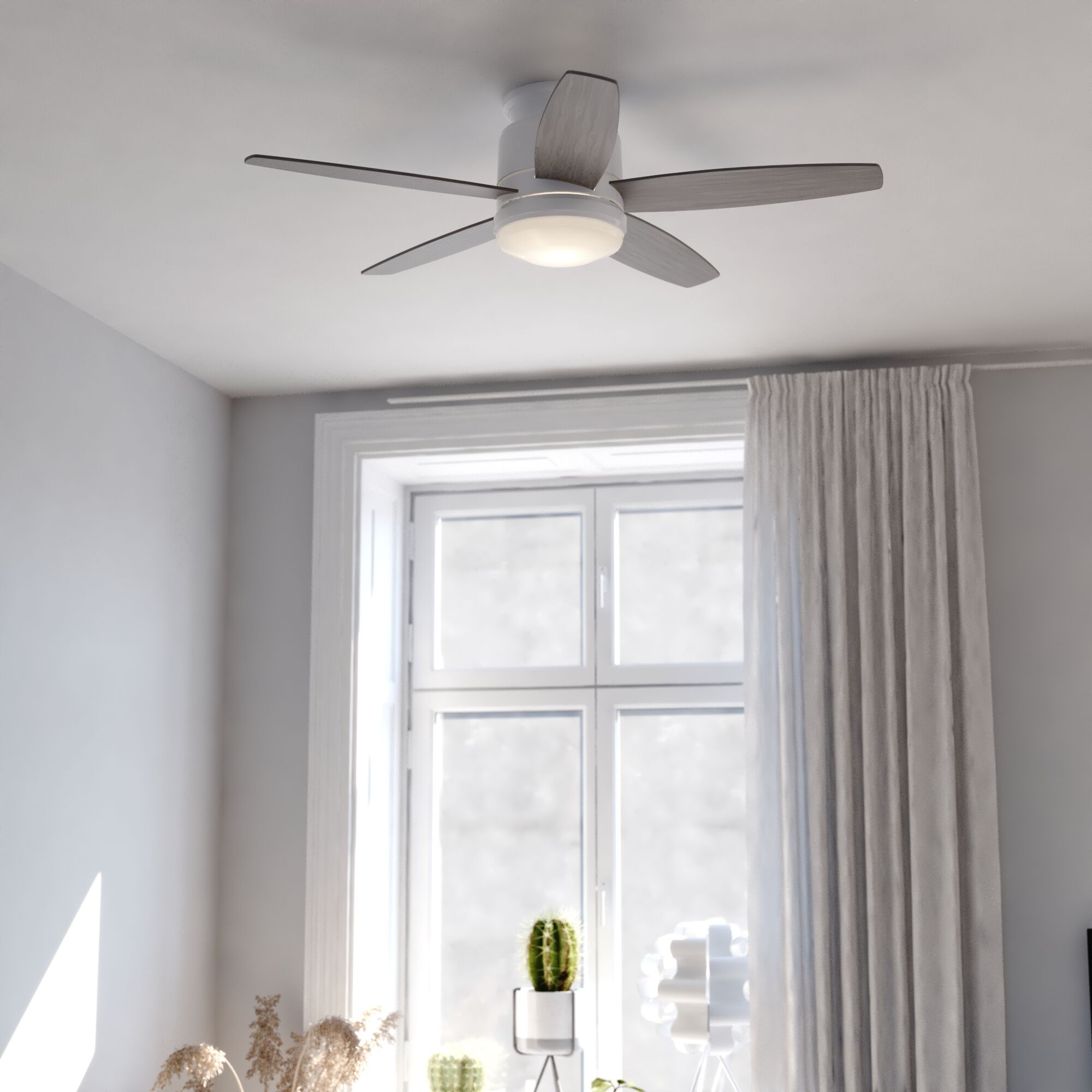 Armon 19.1 inch White with White-Gray Elm Blades Ceiling Fan