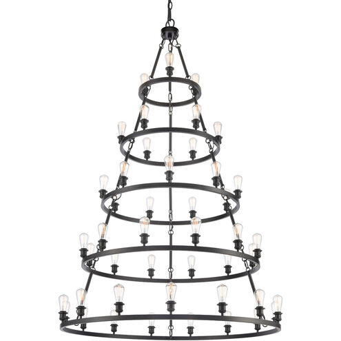 Ballston Saloon 45 Light 60 inch Matte Black Chandelier Ceiling Light