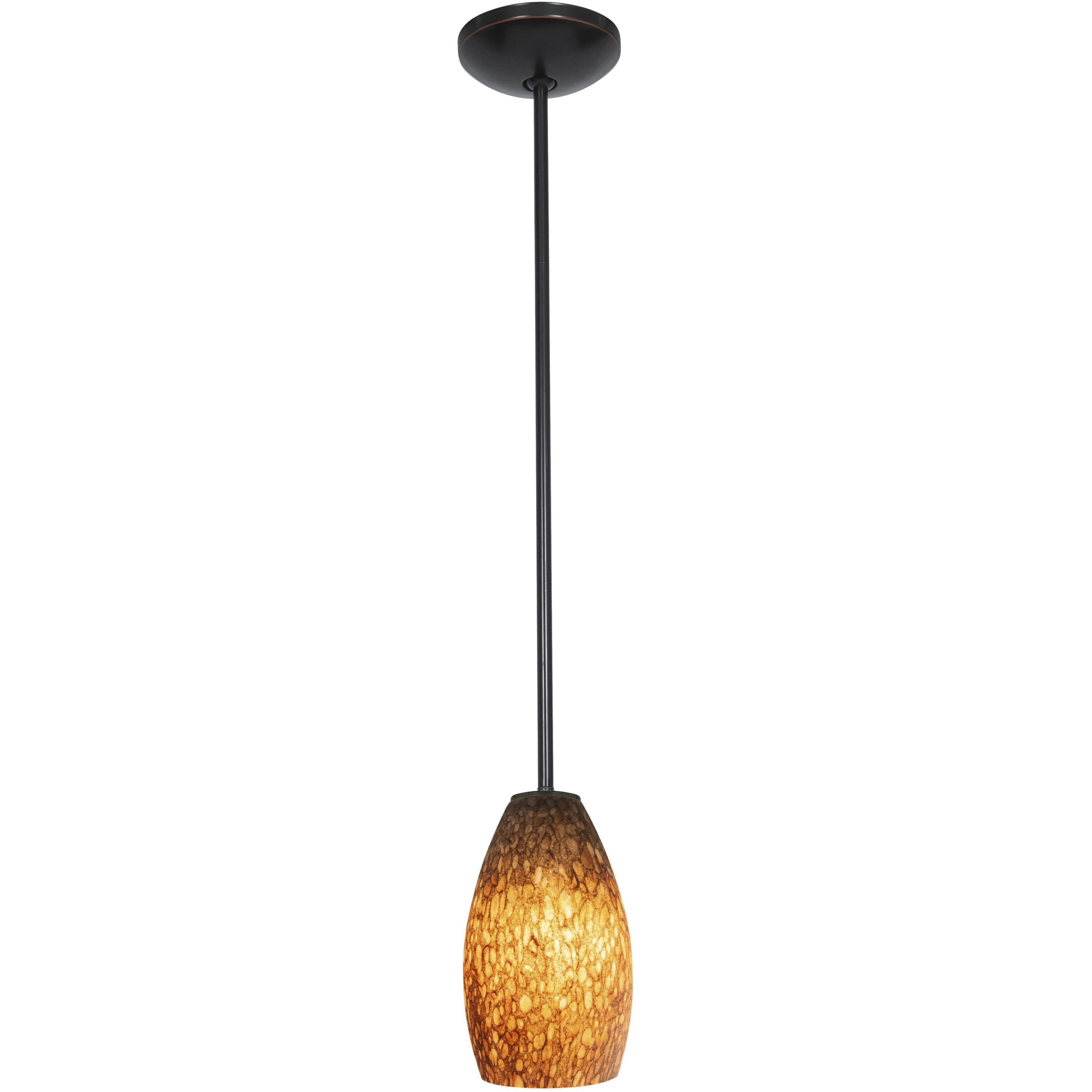 Champagne 1 Light 5 inch Oil Rubbed Bronze Pendant Ceiling Light in Brown Stone