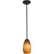 Champagne 1 Light 5 inch Oil Rubbed Bronze Pendant Ceiling Light in Brown Stone
