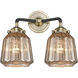Nouveau Chatham 2 Light 14 inch Black Antique Brass Bath Vanity Light Wall Light in Mercury Glass, Nouveau