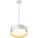 Echo LED 13 inch White and Gold Single Pendant Ceiling Light in White/Gold