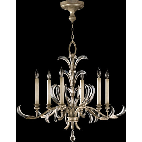Beveled Arcs 6 Light 37 inch Silver Chandelier Ceiling Light