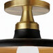 Quentin 1 Light 12 inch Matte Black and Aged Brass Semi Flush Mount Ceiling Light