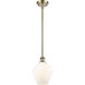 Ballston Cindyrella 1 Light 8 inch Antique Brass Mini Pendant Ceiling Light in Incandescent, Matte White Glass