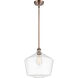 Ballston Cindyrella LED 12 inch Antique Copper Mini Pendant Ceiling Light in Clear Glass