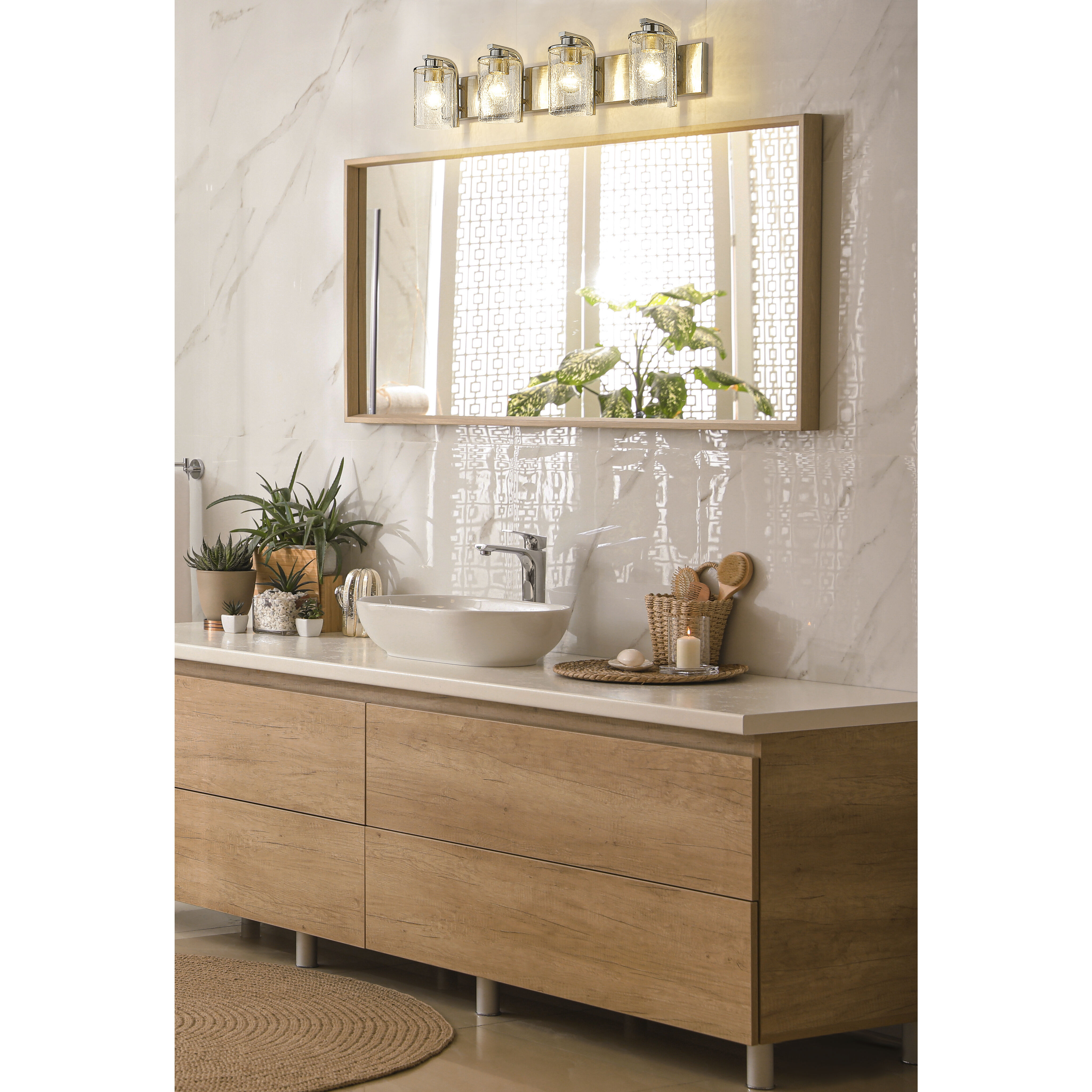 Beckett 4 Light 34 inch Brushed Nickel Vanity Wall Light