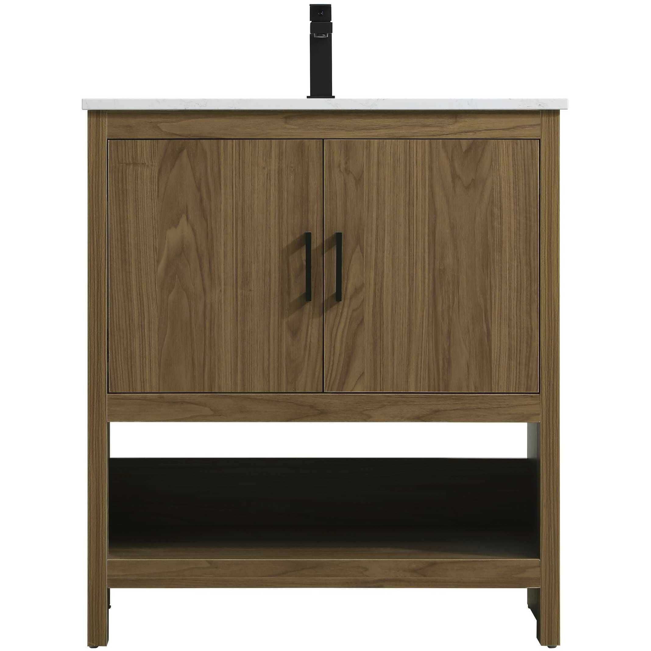 Ira 30 X 34 inch Walnut Brown Bathroom Vanity Cabinet