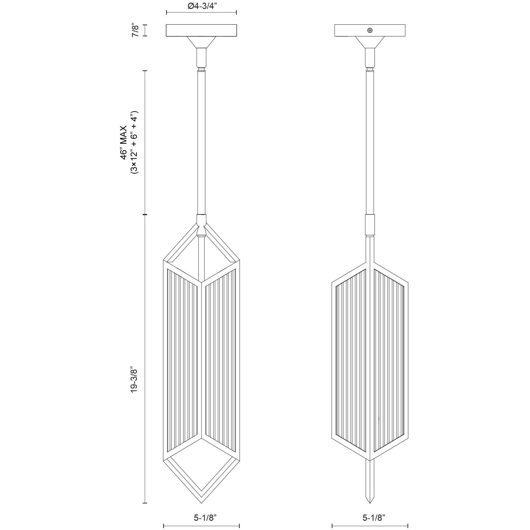 Cairo Pendant Ceiling Light in Vintage Brass