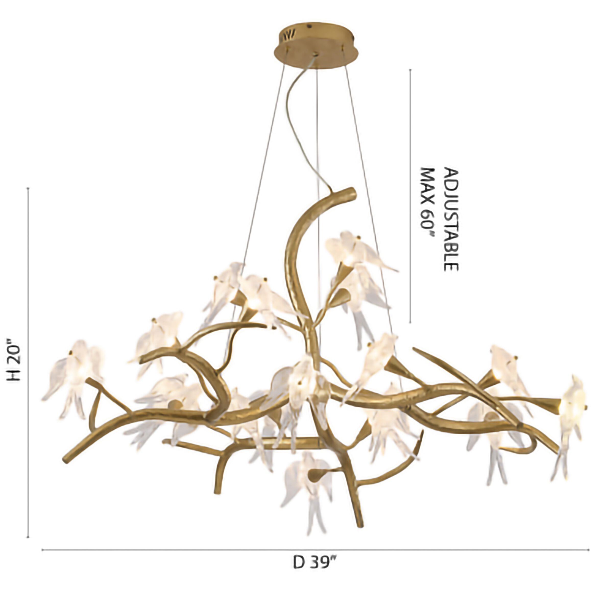 IMP Series 18 Light 39 inch Gold Chandelier Ceiling Light