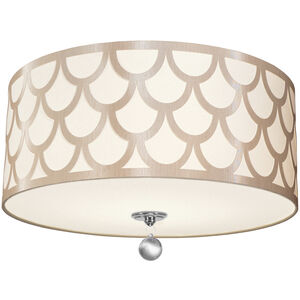 Hannah LED 19 inch Polished Chrome with White-Gold Flush Mount Ceiling Light in Winter Gold