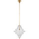 Kelly Wearstler Tableau 1 Light 18 inch Antique-Burnished Brass Pendant Ceiling Light in Clear Glass, Large