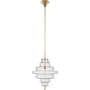 Kelly Wearstler Tableau 1 Light 18 inch Antique-Burnished Brass Pendant Ceiling Light in Clear Glass, Large