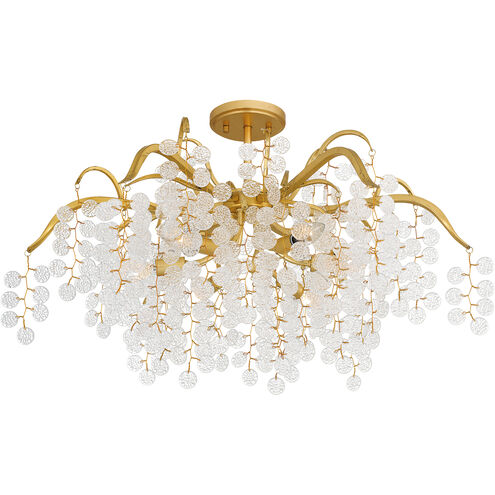 Maple 6 Light 29 inch Gold Leaf Semi-Flush Mount Ceiling Light, Extra Large