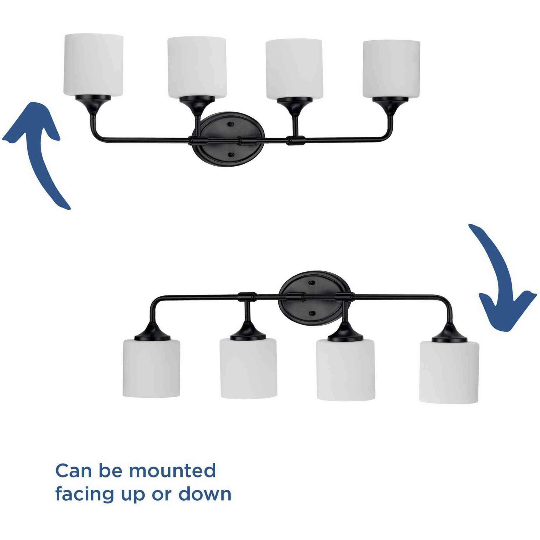 Lynzie 4 Light 33.25 inch Matte Black Bath Vanity Light Wall Light