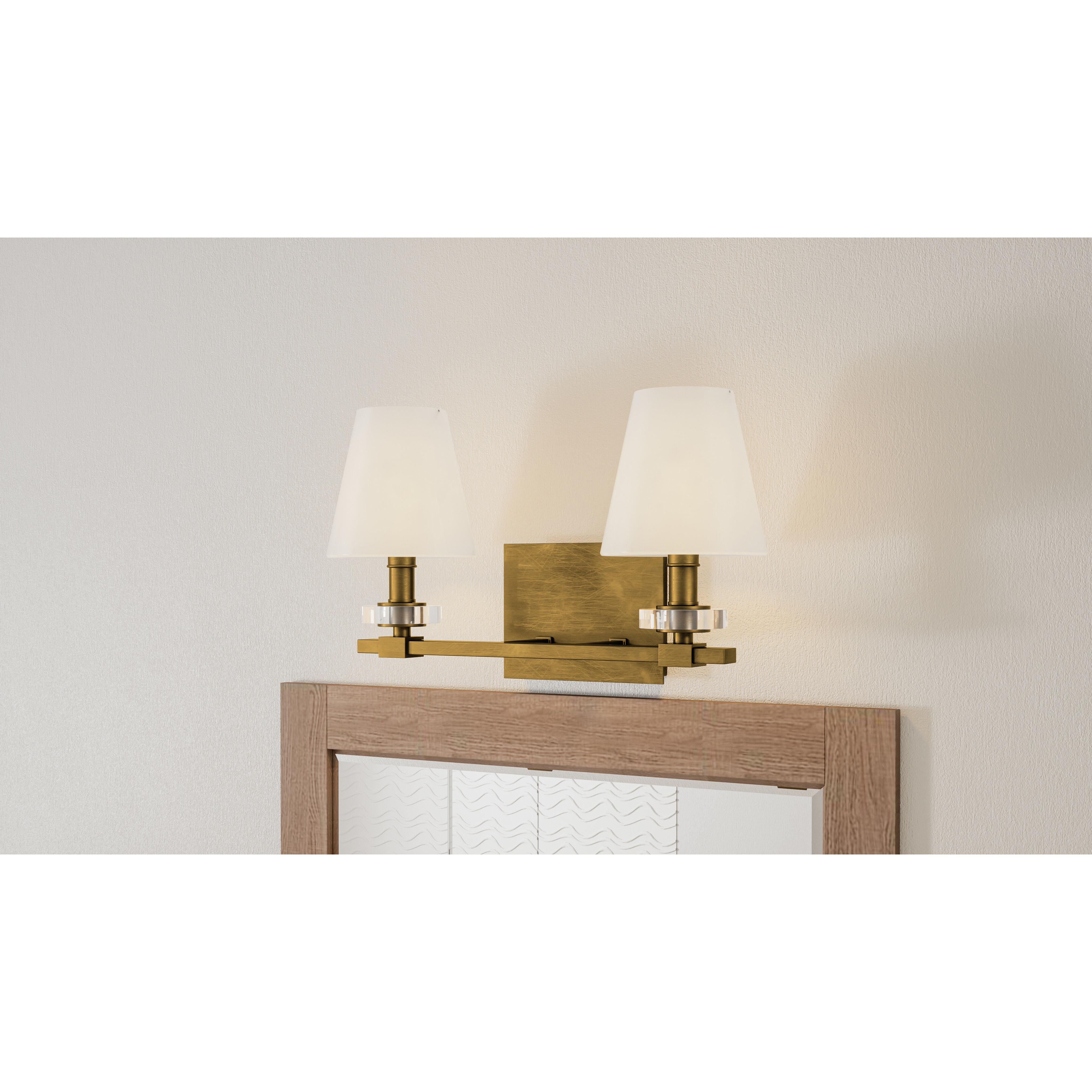 Kelsey Glen 2 Light 16 inch Weathered Brass Bath Light Wall Light