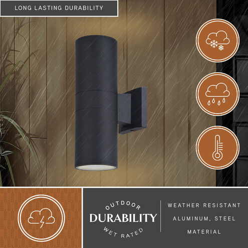 Chiasso LED 13 inch Textured Black Outdoor Wall