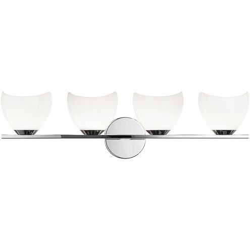 Uptowne 4 Light 26.75 inch Chrome Bath Vanity Light Wall Light in Chrome and Opal Glass