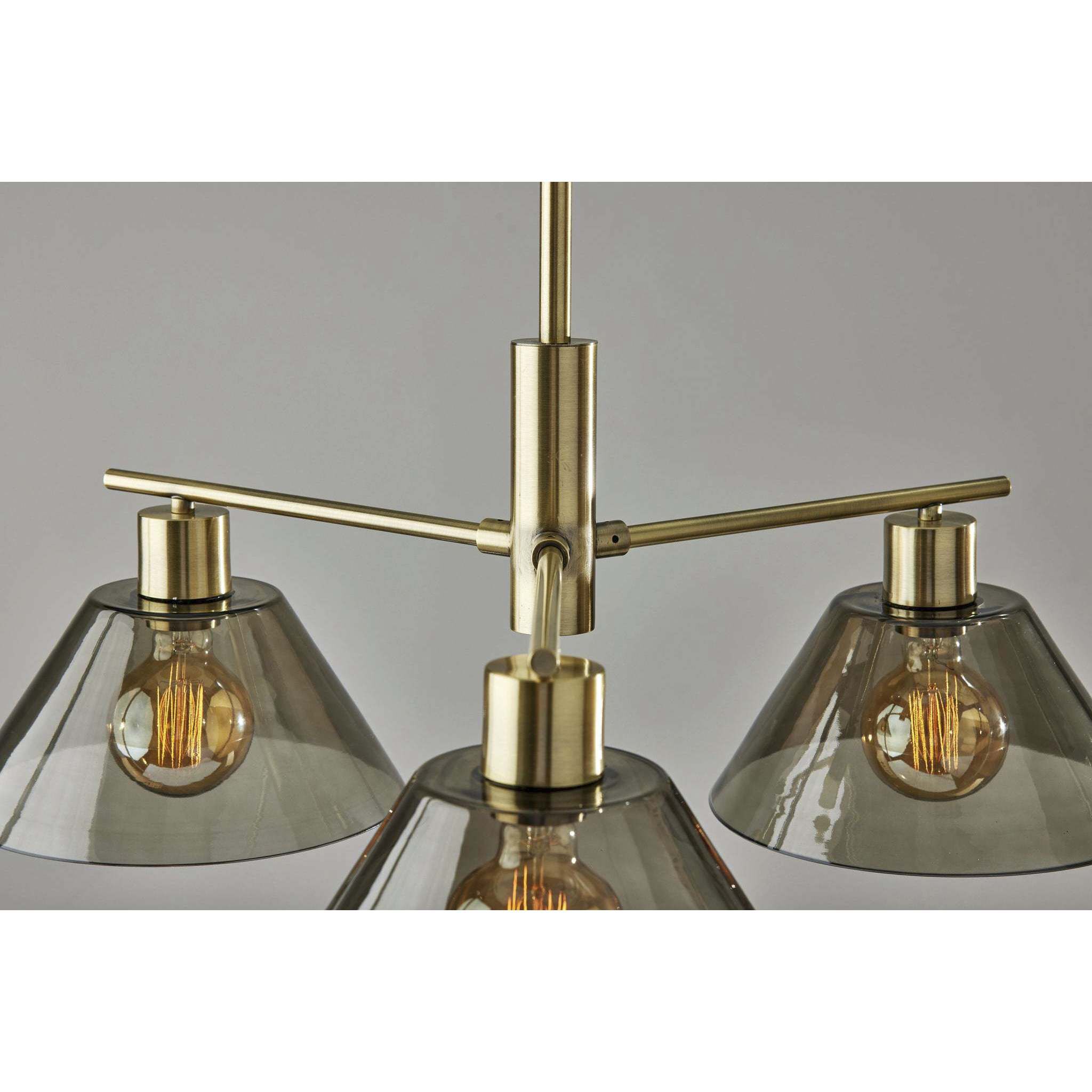 Zoe 3 Light 25.5 inch Antique Brass Chandelier Ceiling Light