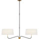 Thomas O'Brien Canto LED 50 inch Bronze and Hand-Rubbed Antique Brass Linear Chandelier Ceiling Light