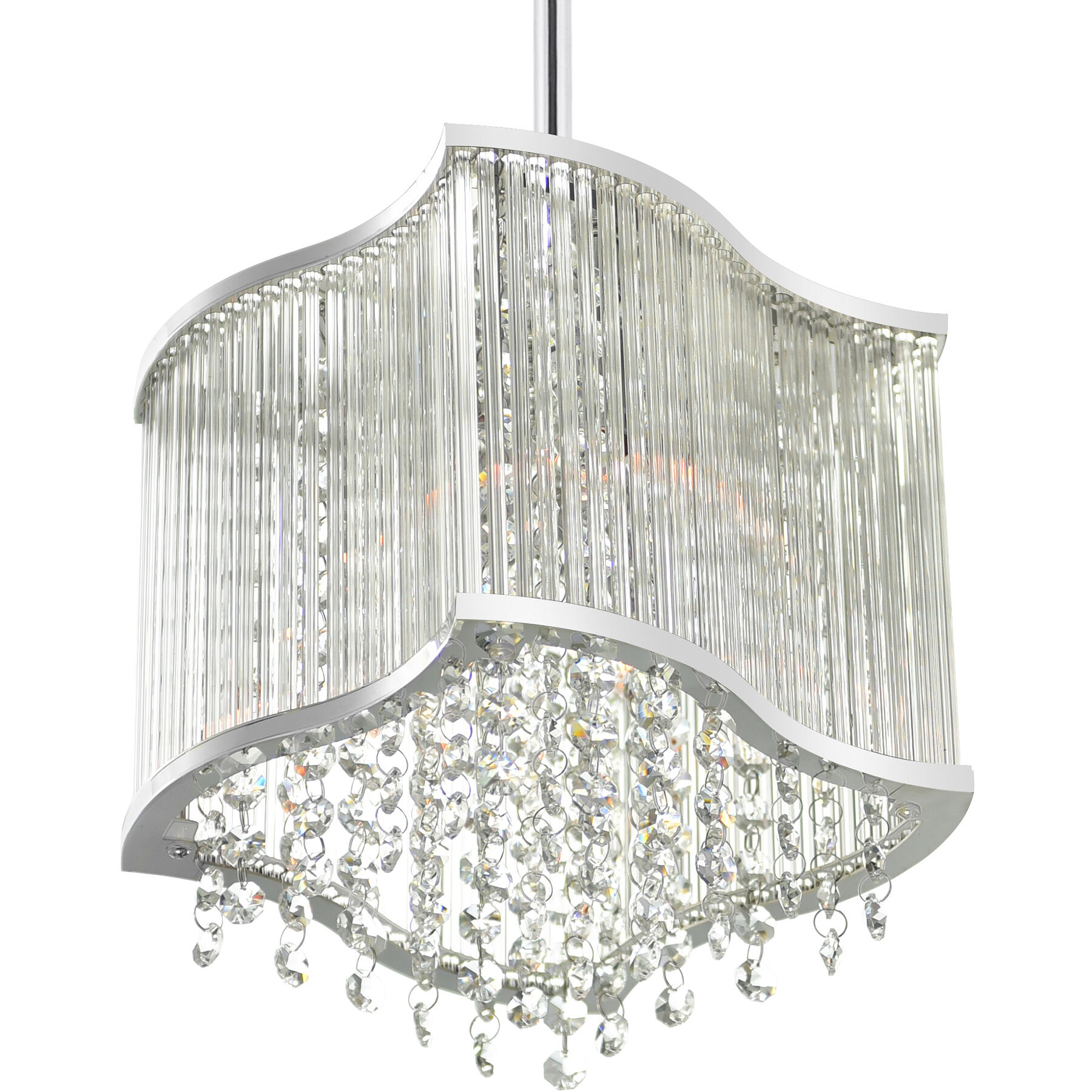 Elsa 3 Light 10 inch Chrome Drum Shade Mini Pendant Ceiling Light