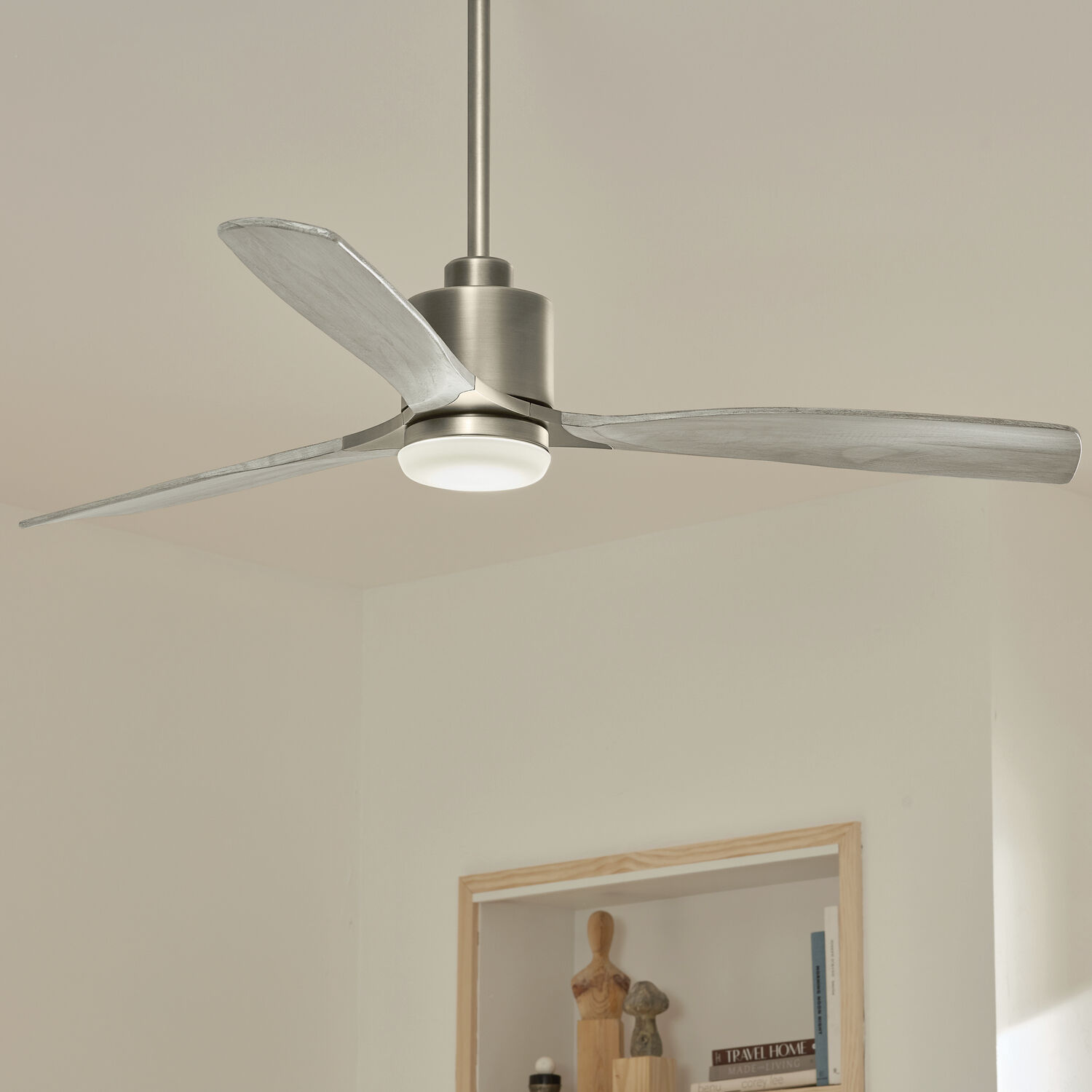 Ridley 60 inch Antique Pewter with Weathered White Walnut/Weathered White Walnut Blades Ceiling Fan