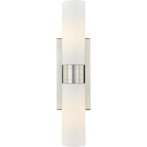 Ballston Urban 2 Light 18 inch Satin Nickel Bath Vanity Light Wall Light in White